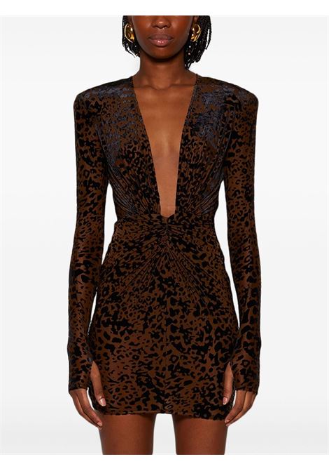 Brown leopard-print dress Alex perry - women ALEX PERRY | D1365TBCC